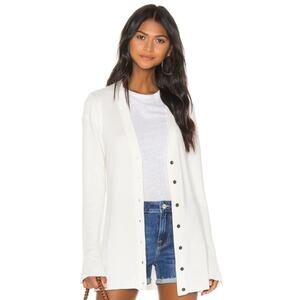 L'AGENCE Lucas V-Neckline Long Sleeve Button-Down Knit Cardigan Sweater Size S